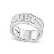 USC Trojans Sterling Silver Waved Texture Ring